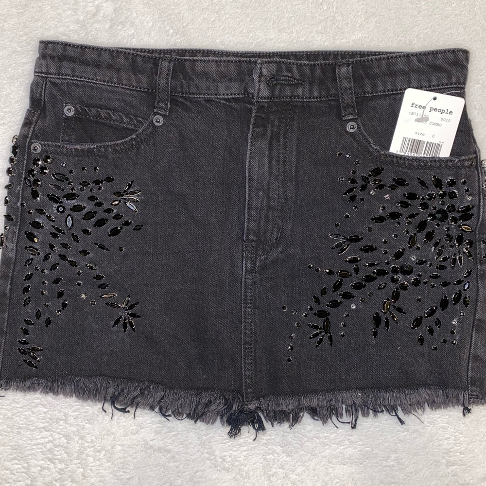 Free People Skirt | black with embellishments